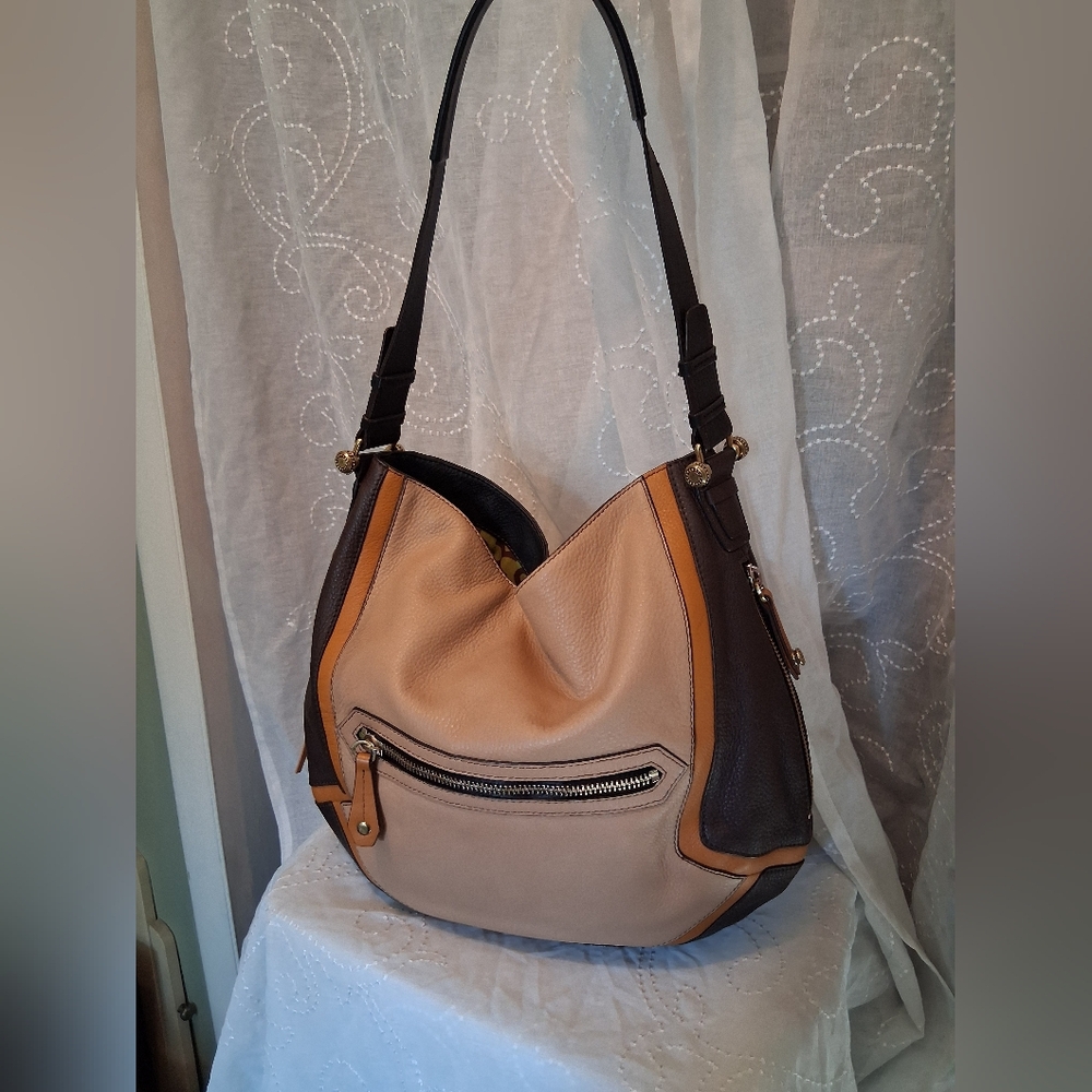 orYANY Templehof Hoto Color Block Soft Leather Satchel Shoulder Bag